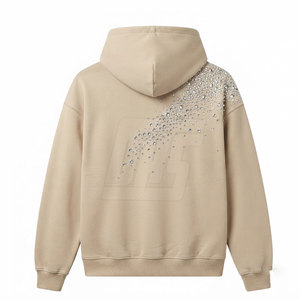 Sweat-shirts tendance avec strass et décorations, tissu confortable, sweat-shirt à capuche basique en coton mélangé pour hommes - Product Image 2