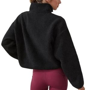 Sudadera de punto extragrande con cuello redondo y bolsillos para mujer, de manga larga con hombros caídos, color liso, transpirable, de poliéster, para invierno - Product Image 5