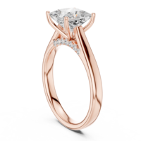 Cincin Tunangan Berlian Sintetis 2 Karat Potongan Princess Emas 18k E Vvs2 Potongan Excellent Tanpa Warna Bentuk Pr