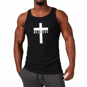 High Quality <b>Men</b>’s Bodybuilding Tank <b>Top</b> Breathable Lightweight <b>Muscle</b> Fit Sleeveless Gym Shirt with Custom Branding - Product Image 1