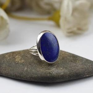 <b>Lapis</b> <b>Lazuli</b> Gemstone <b>Ring</b> Handmade in 925 Sterling Silver Elegant Deep Blue Stone Jewelry for Women Solid Silver <b>Ring</b> - Product Image 1