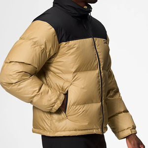 Chaqueta Acolchada para Hombre con Bloques de Color, Cuello Alto, Cierre de Cremallera, Cortavientos, Relleno de Poliéster, Abrigo de Invierno Casual de Longitud Regular - Product Image 5