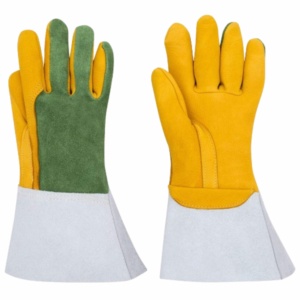 Guantes de Soldadura TIG de Piel de Cabra Reforzada y Piel de Vacuno de Primera Calidad, Resistentes al Fuego, Protección para las Manos, Guantes de Cuero para Bomberos - Product Image 1