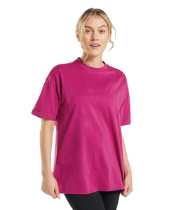 Women's <b>Pink</b> Crew Neck Loose Fit Short Sleeve T-Shirt 100% Cotton Jersey Solid Color Breathable All Seasons Wear - Product Image 1