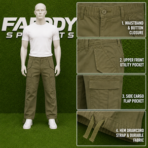 Premium Men's Tactical <b>Cargo</b> Pants Multi-Pocket Loose Fit Cotton Workwear Trousers Streetwear Baggy Straight Leg Pant - Product Image 6