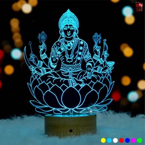 Lampe LED 3D Illusion Maa Durga la plus vendue, veilleuse en acrylique, décoration spirituelle pour la maison, lampe de table pour temple, salle de Pooja, Navratri - Product Image 2