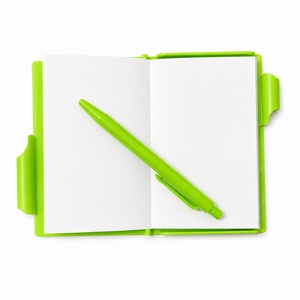Eco Friendly Plastic Green PP Pocket Notebook Pen Waterproof Hard Cover Mini Journal Gift Stationary Set - Product Image 1