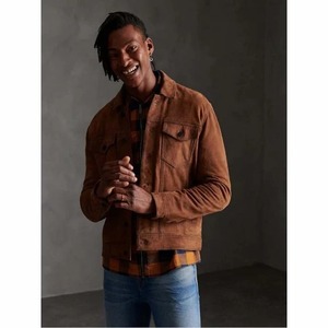 Brown <b>Suede</b> <b>Leather</b> Shirt <b>Jacket</b> - Product Image 1
