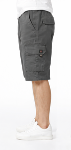 Casual Men's Cotton Utility Cargo Shorts Mid Rise Button Fly Multi Pocket Summer Travel Solid <b>Colour</b> Shorts - Product Image 6