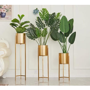 Nuevo Soporte de Metal para Flores, Forma Redonda, Acabado Dorado, con Base de Hierro, Recubrimiento en Polvo, Tamaño Alto, Decoración para el Hogar - Product Image 1