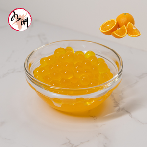Perlas explosivas de boba sabor naranja 3.4kg Botella de jugo de frutas de Taiwán para té de burbujas, topping Halal con certificación HACCP - Product Image 1