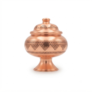 Tapa Decorativa de Cobre y Latón Hecha a Mano, Caja de Joyería de Lujo, Contenedor para Dulces, Pieza Decorativa Hecha a Mano para el Hogar - Product Image 1