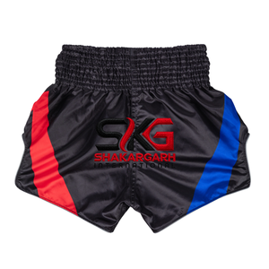 Polyester/Satin Muay Thai Boxing <b>Shorts</b> Black Breathable Lightweight Elastic Waist Thai Kickboxing Training <b>Shorts</b> - Product Image 2