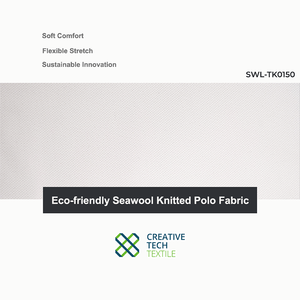 Tela ecológica preparada para el futuro SWL-TK0150 Active-stretch Seawool PET/Poliéster/Spandex=63/31/7 Piqué, ideal para prendas de verano que absorben la humedad. - Product Image 6