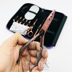 คีม3รูสำหรับการต่อผมสีโรสโกลด์เคลือบพร้อมที่จับแบบระยิบระยับทำจากสเตนเลสสตีลแข็งออกแบบโลโก้ได้ตามต้องการ - Product Image 2