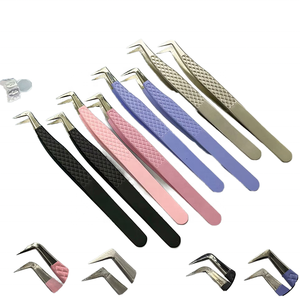Pince à épiler en acier inoxydable noir mat, pointe en fibre, pour sourcils, antistatique, antimagnétique, longueur 10 mm, logo personnalisé - Product Image 6