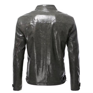 Stylish <b>Slim</b> Fit Men's Genuine Cowhide Leather Jacket Custom Winter <b>Coat</b> for Bikers OEM ODM Available Canvas Outerwear - Product Image 2
