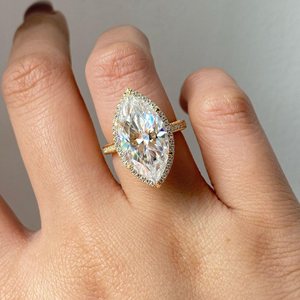 Marquise <b>Diamond</b> Engagement <b>Ring</b> Prong Setting 5.55 Carat Lab-Grown Wedding 14k Eternity Vermeil Party Anniversary Gift - Product Image 1