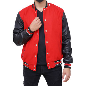 Chaqueta Universitaria Clásica de Lana y Cuero con Parches Bordados y Diseño de Equipo Personalizado, Servicio OEM Disponible - Product Image 5