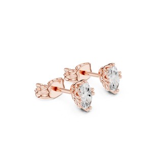 Pendientes de tuerca con corte ovalado de 1 quilate cada uno, los más vendidos, de oro macizo de 14 quilates, pendientes de moda para mujer, joyería de diamantes cultivados en laboratorio IGI - Product Image 4