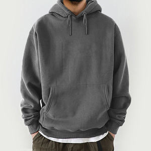 Sweat-shirt à capuche en molleton de coton pour homme, avec cordon de serrage réglable, doux, chaud, décontracté, streetwear - Product Image 1