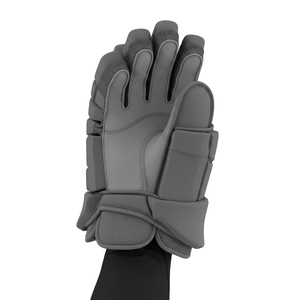 Ice Hockey Gloves Full Finger Breathable PU Material <b>Hook</b> and Loop Closure Custom Logo Unisex Sports Protection Gray - Product Image 2
