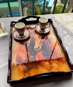 ถาดไม้พิมพ์ลายสวยงาม ทำด้วยมือ พร้อมดีไซน์สวยงาม สำหรับใช้ในครัวและห้องรับประทานอาหาร - Product Image 3