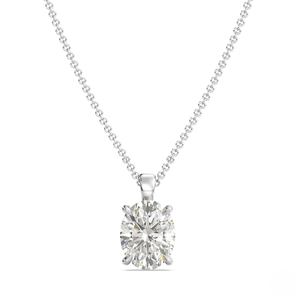 Collier pendentif solitaire en or 10 carats avec diamant ovale de 2 carats cultivé en laboratoire, pureté E VVS, bijoux fins pour femmes, bijoux de mariée, luxe sur mesure - Product Image 3