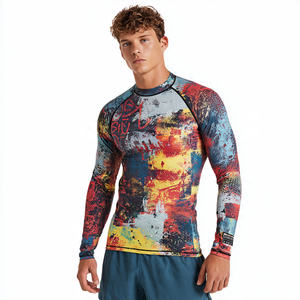 Camisetas de compresión de secado rápido con sublimación para entrenamiento, camiseta de fitness con sublimación, camiseta de manga larga personalizada para hombre - Product Image 1