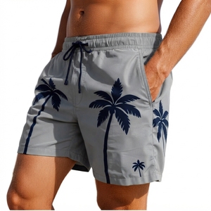 Pantalones cortos de algodón 100% para hombre, con cintura elástica, estilo llamativo, estampados, de longitud regular, para verano, informales, con bolsillos. - Product Image 1