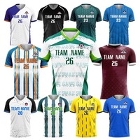 Seragam Jersey Sepak Bola Pendek Pria Model Baru Musim Panas, Bernapas, 100% Polyester, Menyerap Keringat, Anti-Bakteri, Cepat Kering
