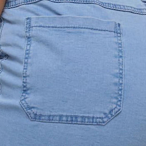 Shorts en jean décontractés pour femme, coupe ample, taille mi-haute, en coton délavé doux, pour l'été, mode féminine, denim bleu - Product Image 2