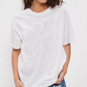 Nouveau T-shirt pour femme 100% coton uni, col rond, manches courtes, écologique, anti-rides, respirant, style décontracté pour l'été - Product Image 1