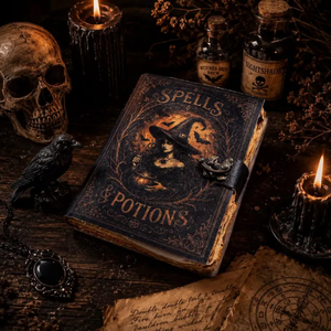 Diario de Cuero para Brujas con Candado, 200 Páginas, Libro de Hechizos y Pociones, Libro de Sombras, Grimorio Gótico Hecho a Mano, Libro de Hechizos Wiccanos - Product Image 3