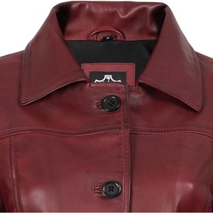 Women’s Full Length Genuine <b>Leather</b> <b>Coat</b> Premium Longline Trench Overcoat Classic Custom Wholesale Supplier - Product Image 6