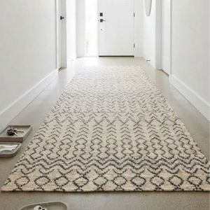 Tapis rectangulaire à motif géométrique en jute tissé plat, style moderne, avec envers en caoutchouc antidérapant, pour salon, nettoyage facile - Grande Vente - Product Image 4