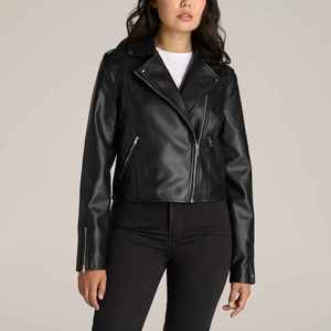 Women's Genuine Sheep <b>Leather</b> Bomber <b>Jacket</b> Plaid Pattern Breathable Zipper Closure <b>Long</b> Length Winter Season - Product Image 6