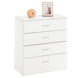 Commode blanche minimaliste à 4 tiroirs pour la maison, le sous-sol, la ferme, l'appartement, les chambres - Product Image 5