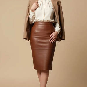 Mini-jupe plissée décontractée et élégante pour femme, brodée, taille naturelle, respirante, en cuir de haute qualité, idéale pour l'été - Product Image 1