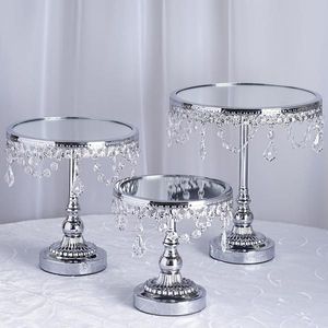 Luxury Silver & Gold Crystal Cake Stand Metal Dessert Display Tray Wedding Party Cupcake Serving Stand Decor - Product Image 2