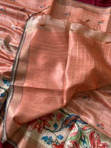 Yumuşak Yarı Pamuklu Saree, Güzel Baskı ve Çekici Ekose Desenli Bollywood Tarzı Parti Sareesi ve Baskılı Bluz - Product Image 2