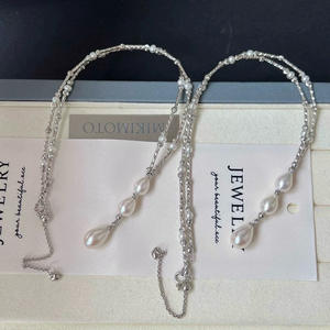 Collar de Perlas de Agua Dulce de Alta Gama con Plata Pura y Diamantes Brillantes, Estilo Elegante y Delicado - Product Image 3