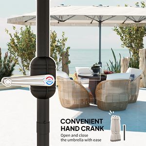 "Extra <b>Large</b> 15ft Cream White Patio <b>Umbrella</b> with Fringe Crank Handle UPF30+ for Outdoor Use" #### "Garden <b>Umbrella</b> Radii 2.7m" - Product Image 5