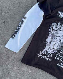 Ropa de calle personalizada para hombre, camiseta de manga doble capa, camiseta Unisex 2 en 1 de manga larga doble capa - Product Image 4