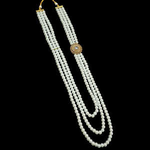 Gold Plated <b>Long</b> <b>Necklace</b> with Austrian & Pearl Beads Elegant Austrian & Pearl Beads <b>Necklace</b> - Product Image 1