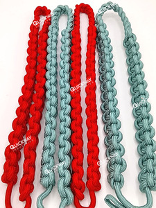 Cordón Decorativo Rojo Escarlata para Uniforme con Presilla para Botón, Diseño Personalizado con Nudo, Accesorio para Uniforme - Product Image 5