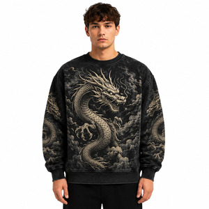 Sweat-shirt à col rond pour homme de haute qualité, imprimé, en molleton de coton, streetwear, pull-over, fournisseur en gros OEM, écologique, respirant - Product Image 1