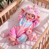 Poupées réalistes Babeside Sunny de 17 pouces, poupées reborn pour filles, nouveau-né réaliste, corps en vinyle et tissu, tenue licorne colorée, vente en gros