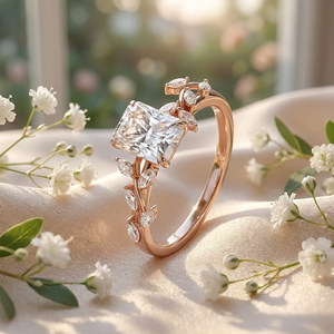 แหวนหมั้น Riztajewel ทองคำขาว 14k ดีไซน์กิ่งไม้ ประดับเพชรทรง Radiant Cut ได้รับการรับรองจาก IGI เพชรเพาะเลี้ยงในห้องปฏิบัติการ ของขวัญสำหรับผู้หญิง - Product Image 5