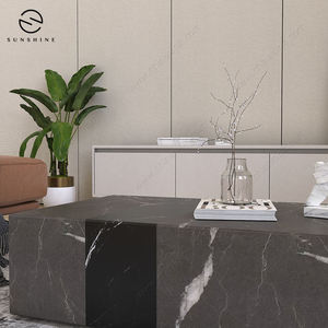 Modern Marble Coffee <b>Table</b> Minimalist Design Living Room Furniture Decorative <b>Stone</b> <b>Top</b> Rectangular Shape - Product Image 3